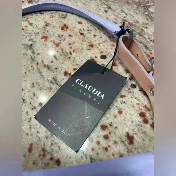 Claudia Firenze Purse Blue Medium Flap Camel Color Block 100% Leather NWT READ - Picture 3 of 16